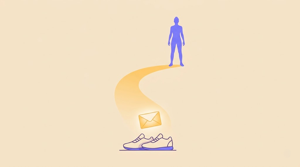 A trainer's scheduled message arriving at the moment a client most needs it